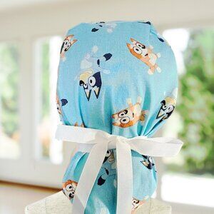 Bluey Ponytail Scrub Cap~ Ponytail Scrub Cap, Surgical Hat, OR, CNA, Cap, Gifts.